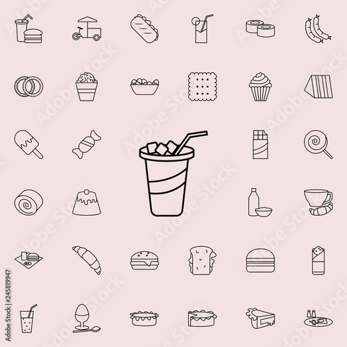 iced juice in glass icon. Fast food icons universal set for web and mobile