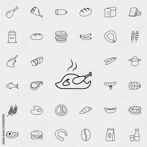 roasted chicken icon. Food icons universal set for web and mobile