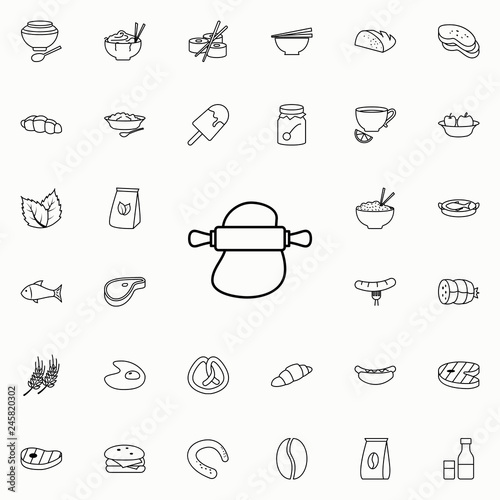 dough and rolling pin icon. Food icons universal set for web and mobile