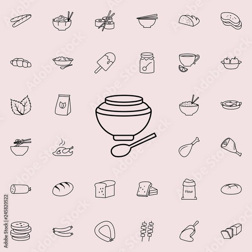 soup with a spoon icon. Food icons universal set for web and mobile