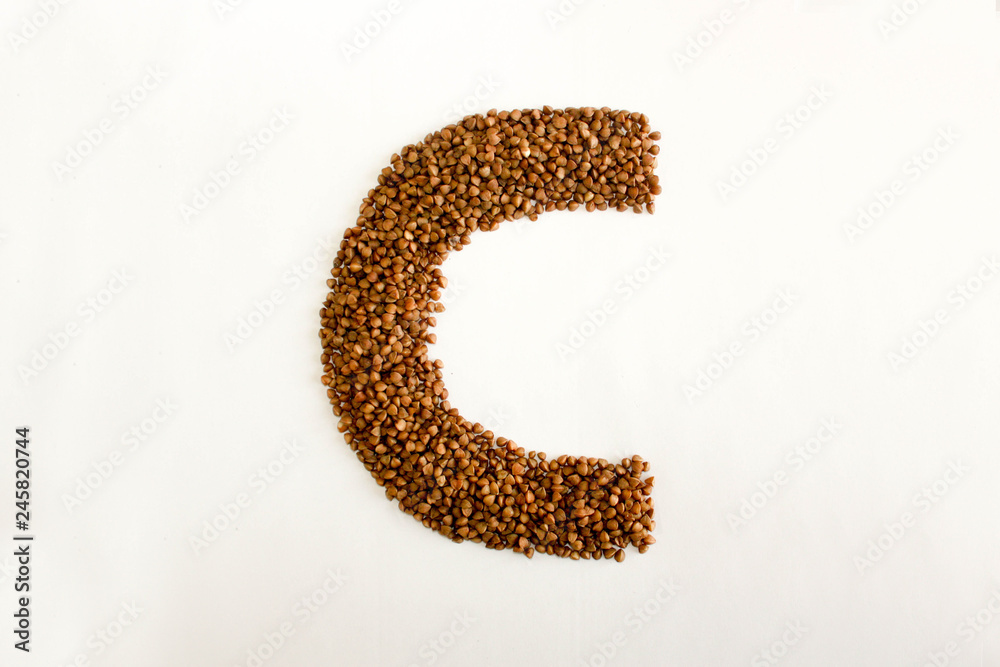 C the letter. alphabet of buckwheat C the letter. alphabet of buckwheat
