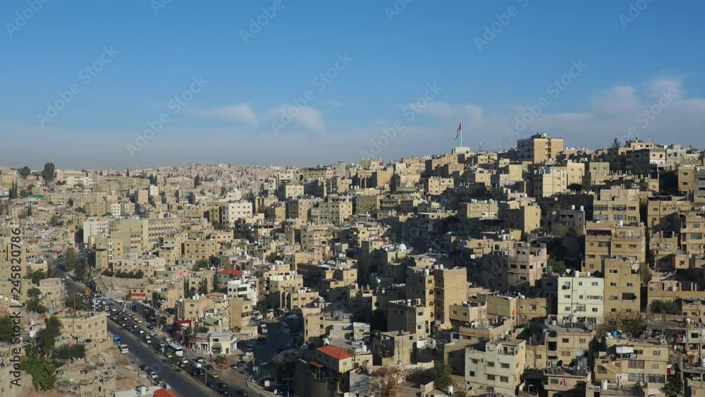 Cityscape with Raghadan Flagpole seen from Citadel Hill, Amman, Amman Governorate, Jordan Cityscape with Raghadan Flagpole seen from Citadel Hill, Amman, Amman Governorate, Jordan