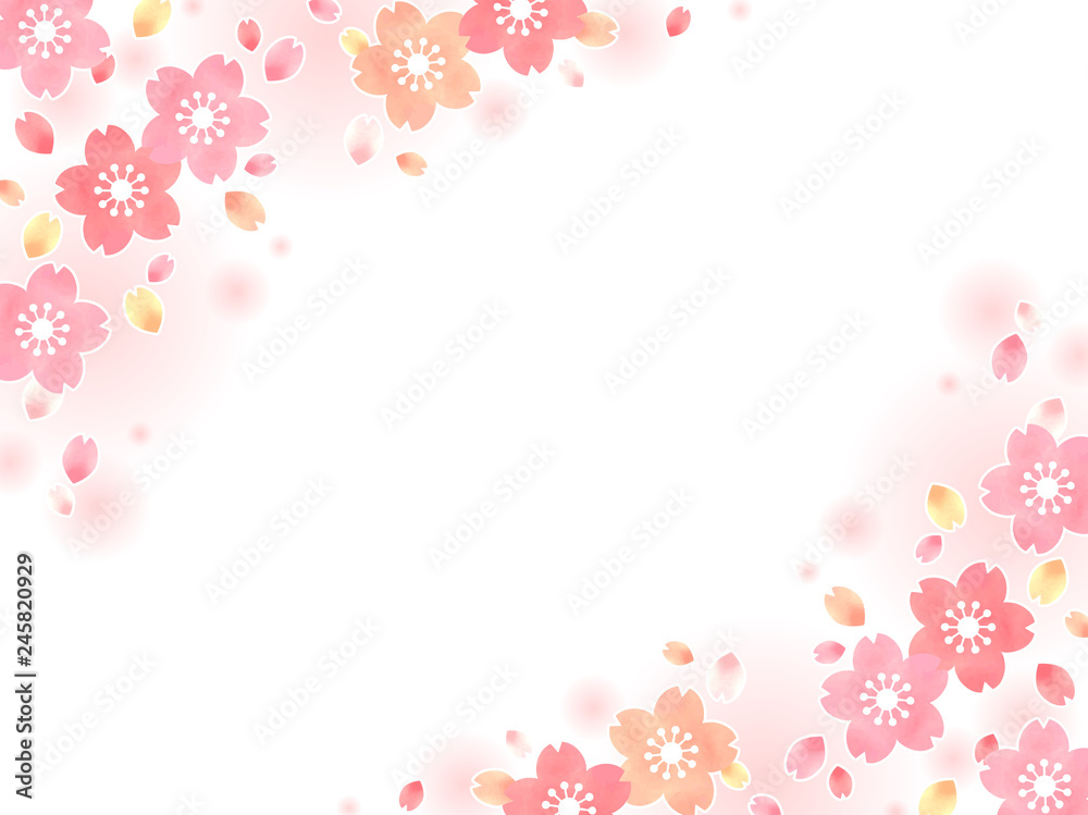 桜の花の背景イラスト