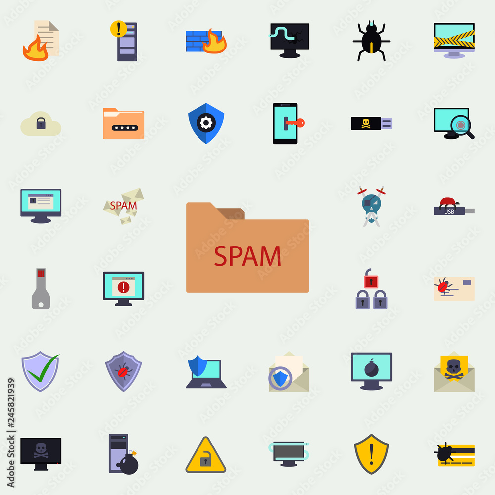 spam folder icon. Virus Antivirus icons universal set for web and mobile