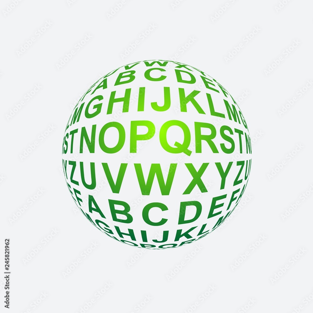 Alphabet Globe Vector Alphabet Globe Vector