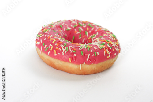 donut pink on white background