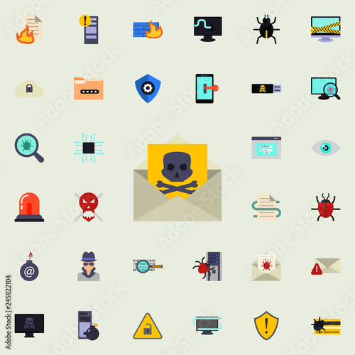 virus in the letter icon. Virus Antivirus icons universal set for web and mobile