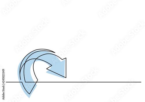 continuous line drawing of arrow