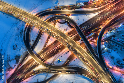 Aerial view of road in the ...
