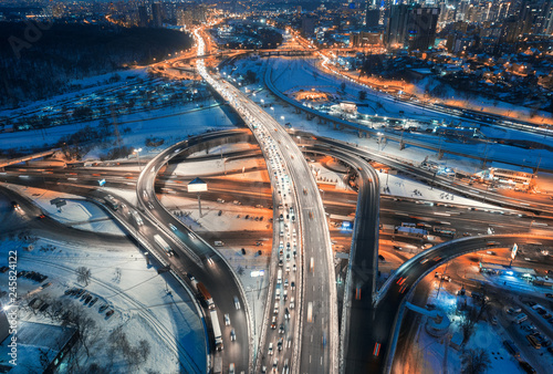 Aerial view of road in the ...