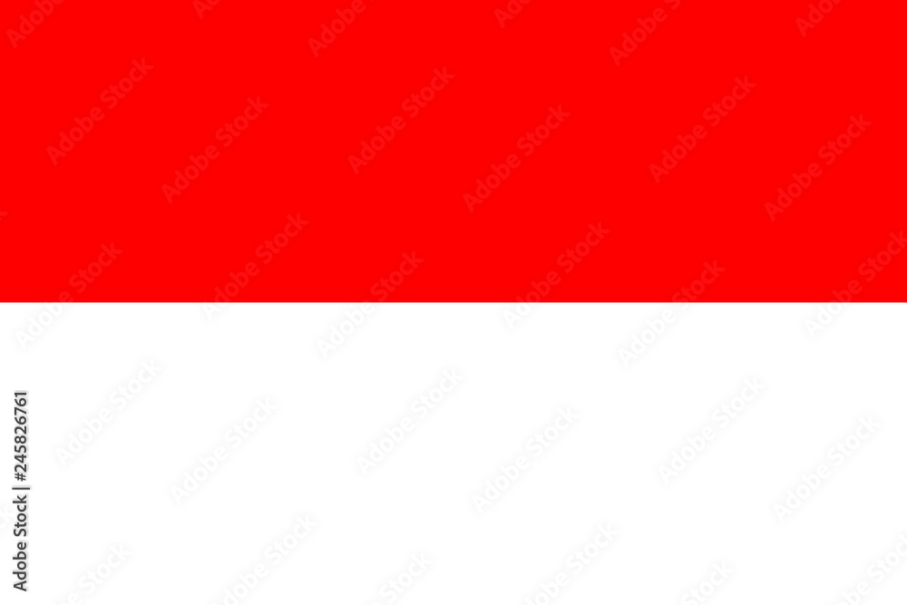 National flag of country Indonesia (red, white color) Stock Vector