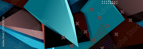 3d triangular shapes geometric background. Origami style pattern with triange shapes for decorative design. Poster design. Line design. Modern presentation template
