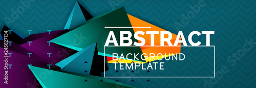 3d triangular shapes geometric background. Origami style pattern with triange shapes for decorative design. Poster design. Line design. Modern presentation template