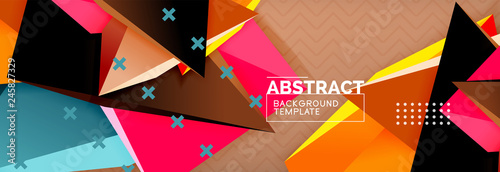 3d triangular shapes geometric background. Origami style pattern with triange shapes for decorative design. Poster design. Line design. Modern presentation template