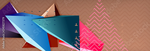 3d triangular shapes geometric background. Origami style pattern with triange shapes for decorative design. Poster design. Line design. Modern presentation template