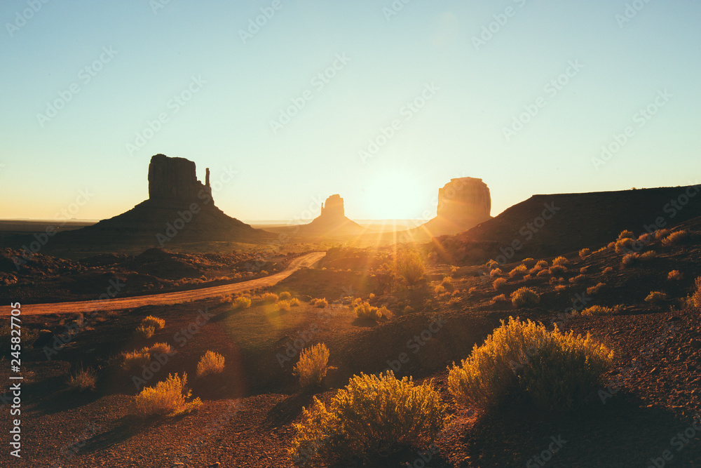 Monument Valley at sunrise, Arizona, USA