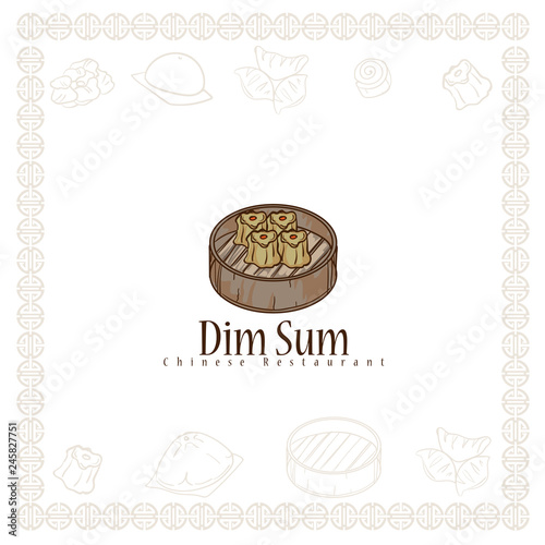 dim sum chinese restaurant food logo symbol graphic