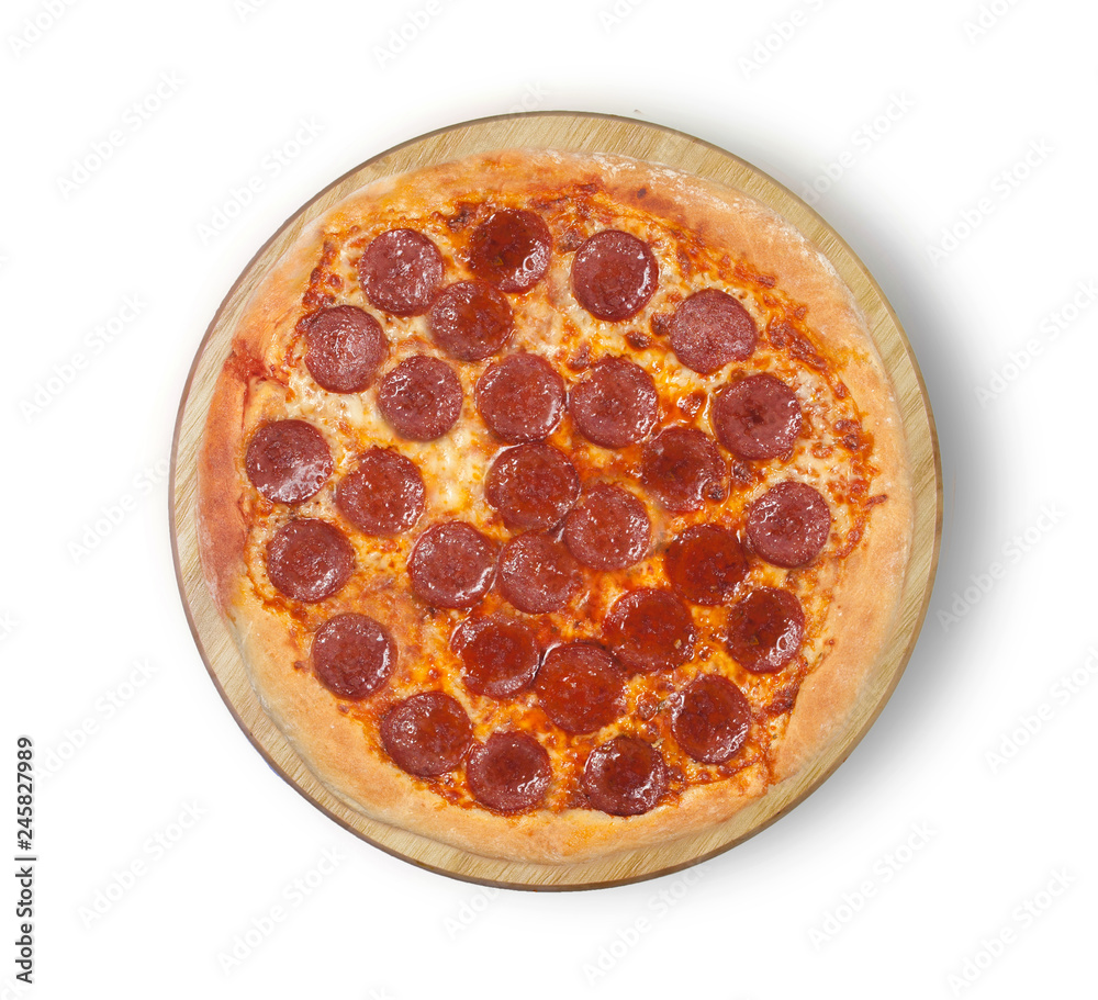 Isolated pizza pepperoni on a white background. Isolated pizza pepperoni on a white background.