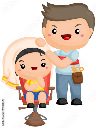 a cute and adorable hairdresser vector