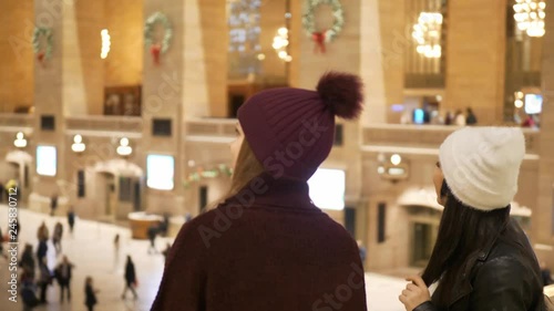 Young women visit Grand Central station New York