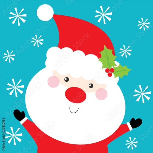 santa cute christmas greeting card