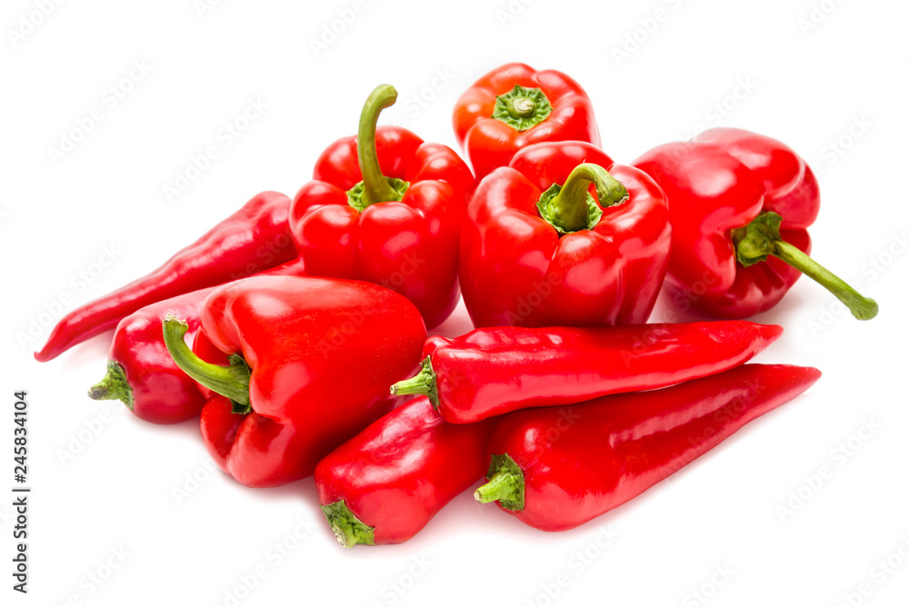 Red paprika on a white background. isolate
