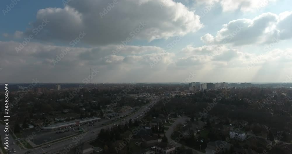 Traffic Junction Into City Higher Angle Aerial View Drone Shot 4K Traffic Junction Into City Higher Angle Aerial View Drone Shot 4K