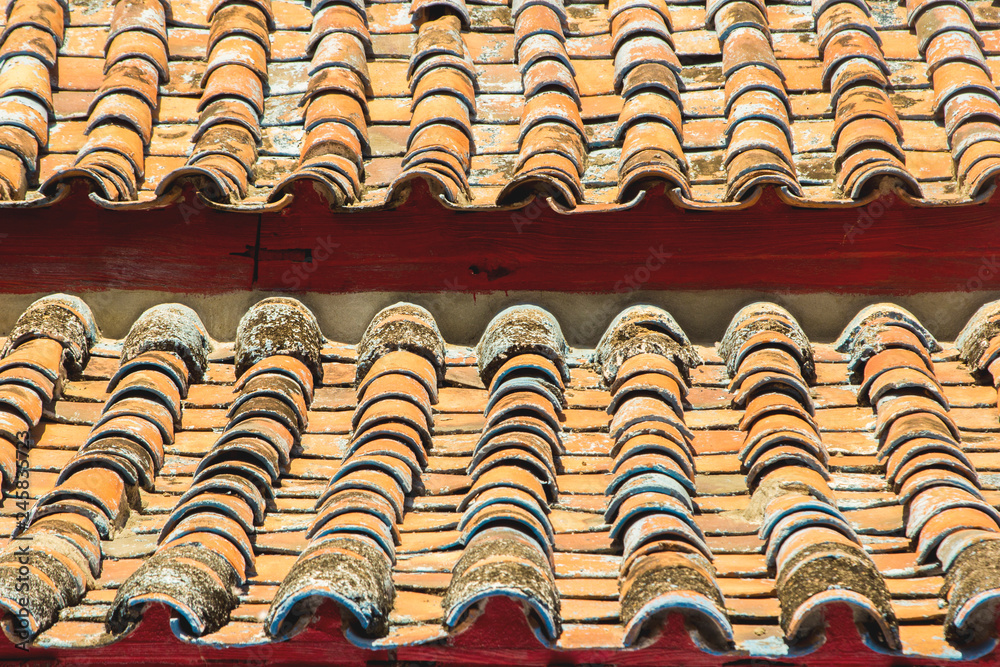 Textures and shapes of the roof of the old church, temple, Thailand. Textures and shapes of the roof of the old church, temple, Thailand.