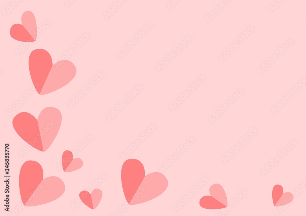 abstract color background with pink heart