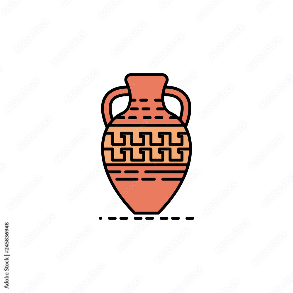 pot, pottery, decoration, Greek icon. Element of history color icon for mobile concept and web apps. Color pot, pottery, decoration, Greek icon can be used for web and mobile pot, pottery, decoration, Greek icon. Element of history color icon for mobile concept and web apps. Color pot, pottery, decoration, Greek icon can be used for web and mobile