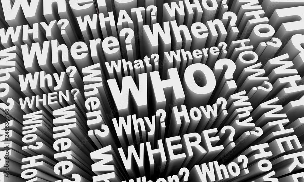 Who What Where When Why How Words Collage 3d Illustration Stock ...