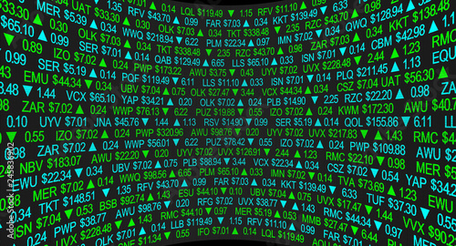 Stock Market Scrolling Share Prices Background 3d Illustration