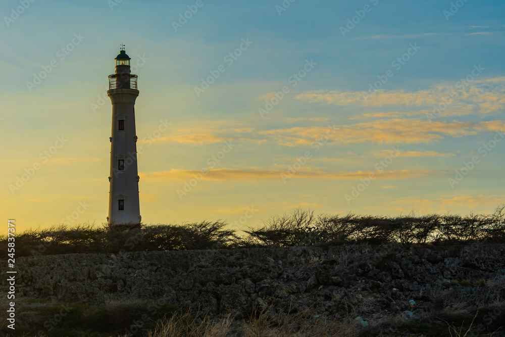 California Lighthouse in Aruba early morning