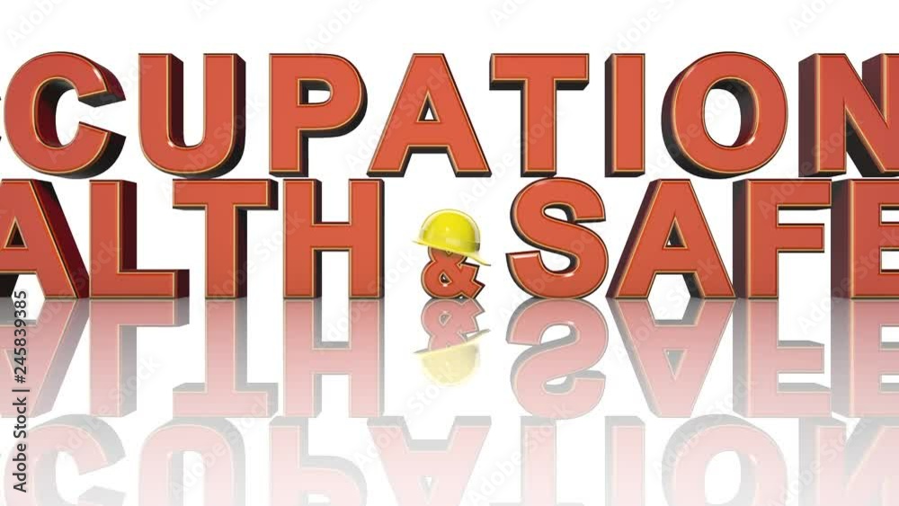 Occupational health and safety safe work place WHS HSE OSH 3D title animation Occupational health and safety safe work place WHS HSE OSH 3D title animation