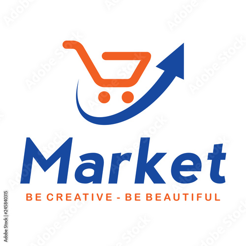 marketing and seo, sale, shop logo vector