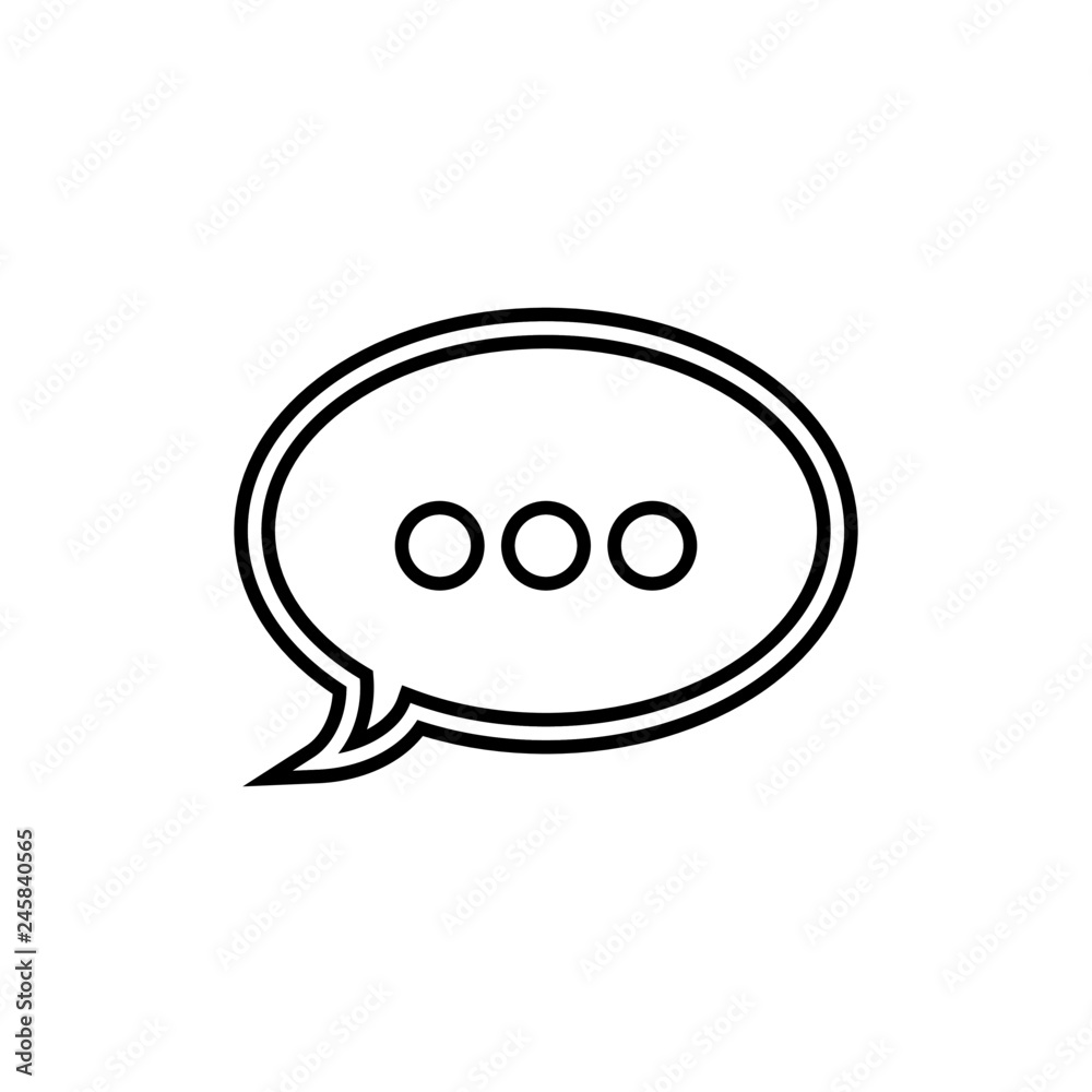 Vector illustration of comment icon, speech bubble icon with three dots. Vector illustration of comment icon, speech bubble icon with three dots.