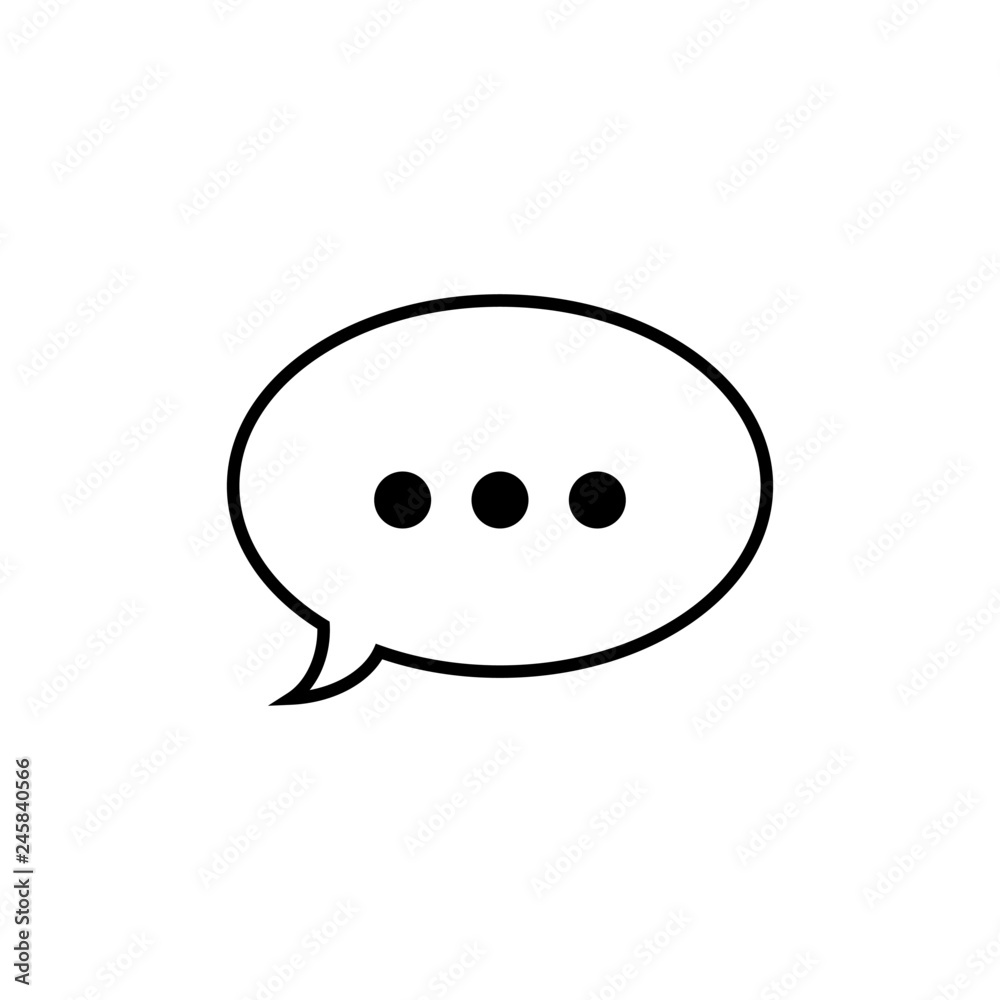 Vector illustration of comment icon, speech bubble icon with three dots. Vector illustration of comment icon, speech bubble icon with three dots.