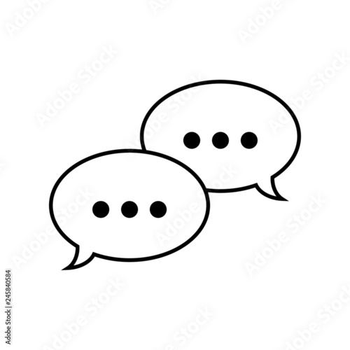 Vector illustration of comment icon, speech bubble icon with three dots.