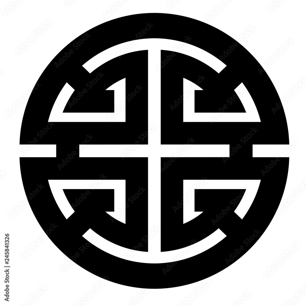 Vector simple icon Icon Golden Chinese Lu / prosperity Symbol Vector simple icon Icon Golden Chinese Lu / prosperity Symbol