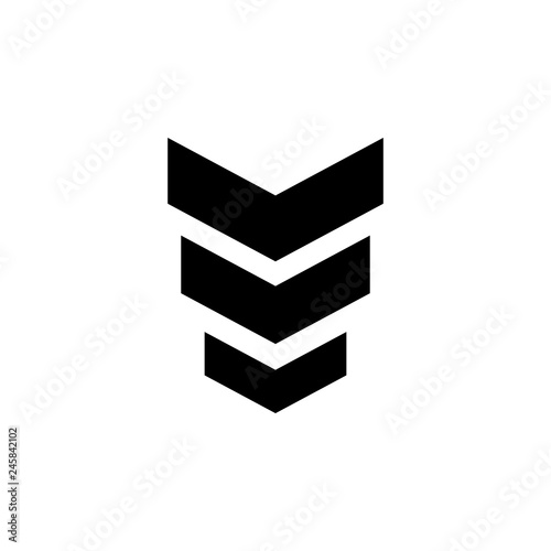 arrow, down, navigation, triple icon. Element of direction icon. Signs and symbols collection icon for websites, web design, mobile app