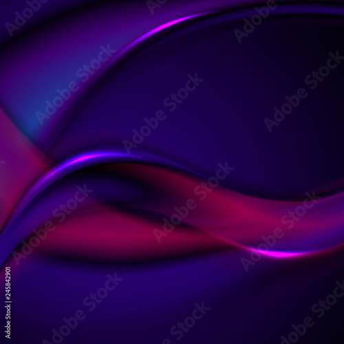 Dark blue and purple smooth blurred wavy background