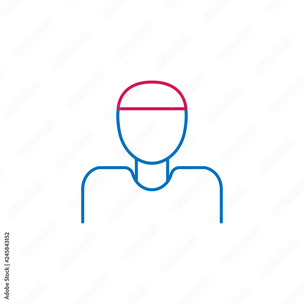 Islam, muslim man 2 colored line icon. Simple blue and red element illustration. Islam, muslim man concept outline symbol design from Islam set Islam, muslim man 2 colored line icon. Simple blue and red element illustration. Islam, muslim man concept outline symbol design from Islam set