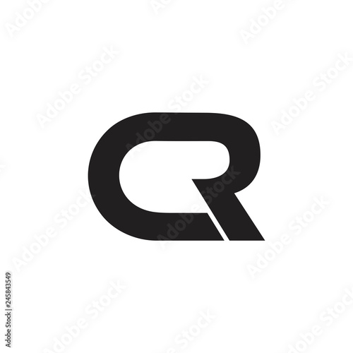 letters cr simple linked line logo