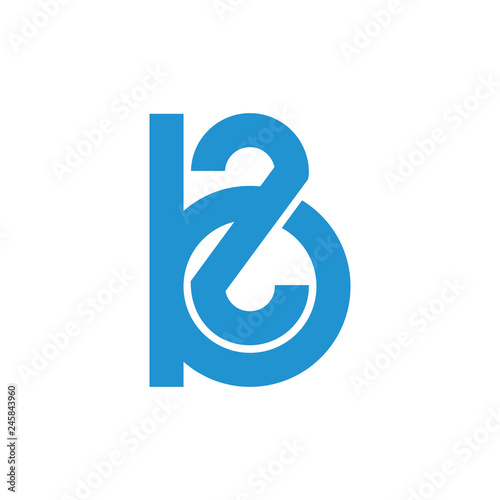 letters b2 simple geometric logo vector