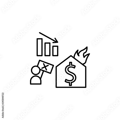 complexity, crisis, disorder icon. Element of social problem and refugees icon. Thin line icon for website design and development, app development. Premium icon