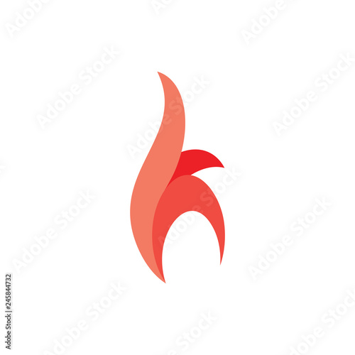 letter h fire red flame design logo vector