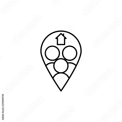 family, home, relocate icon. Element of social problem and refugees icon. Thin line icon for website design and development, app development. Premium icon