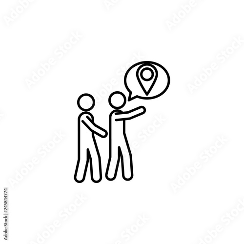 asylum, immigration icon. Element of social problem and refugees icon. Thin line icon for website design and development, app development. Premium icon