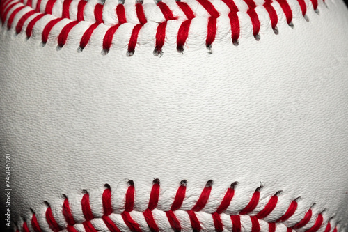 Canvas Print Macro of baseball stitching