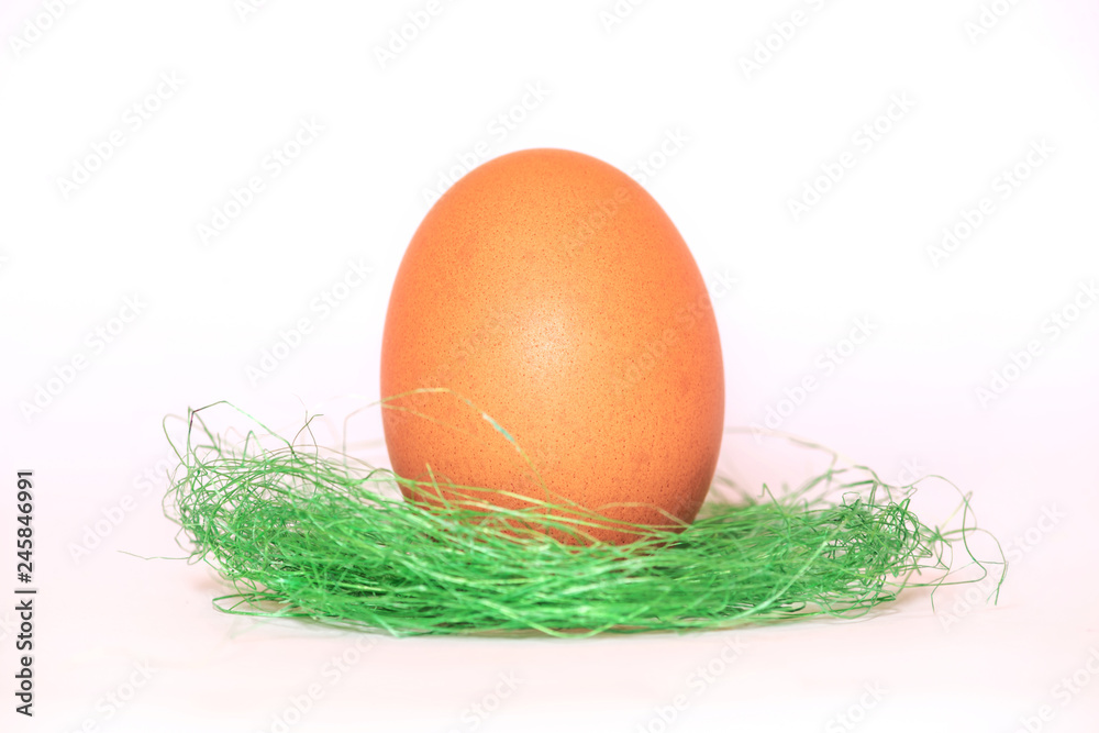 Chicken egg on a white background, Easter. Chicken egg on a white background, Easter.